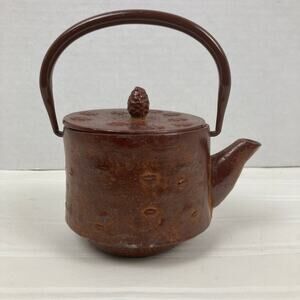 Japanese-Style Cast Iron Teapot Kettle Pinecone Finial Handle Sakura Steeping